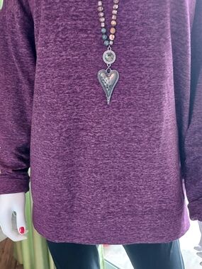 32 Degrees Heathered Plum Long-Sleeve Pullover Sweatshirt. XL  NWOT.